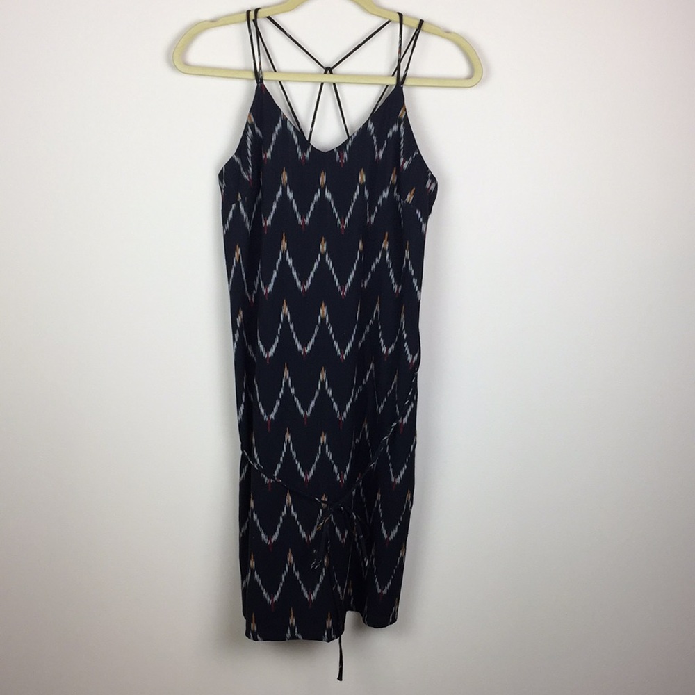 LOFT - Strappy Patterned Belted Dress